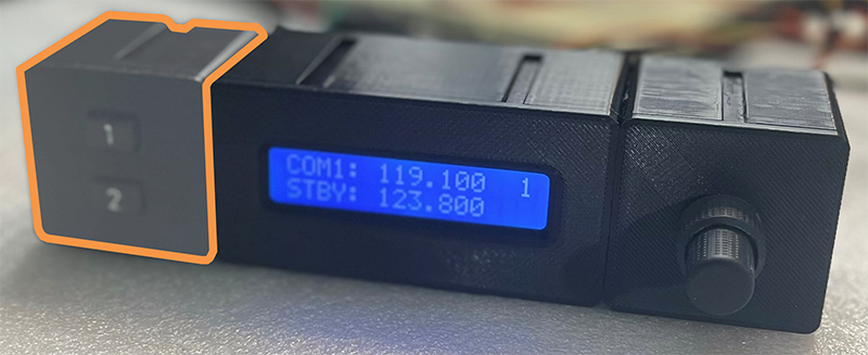 Photo of the advanced project with the two micro-switches highlighted.